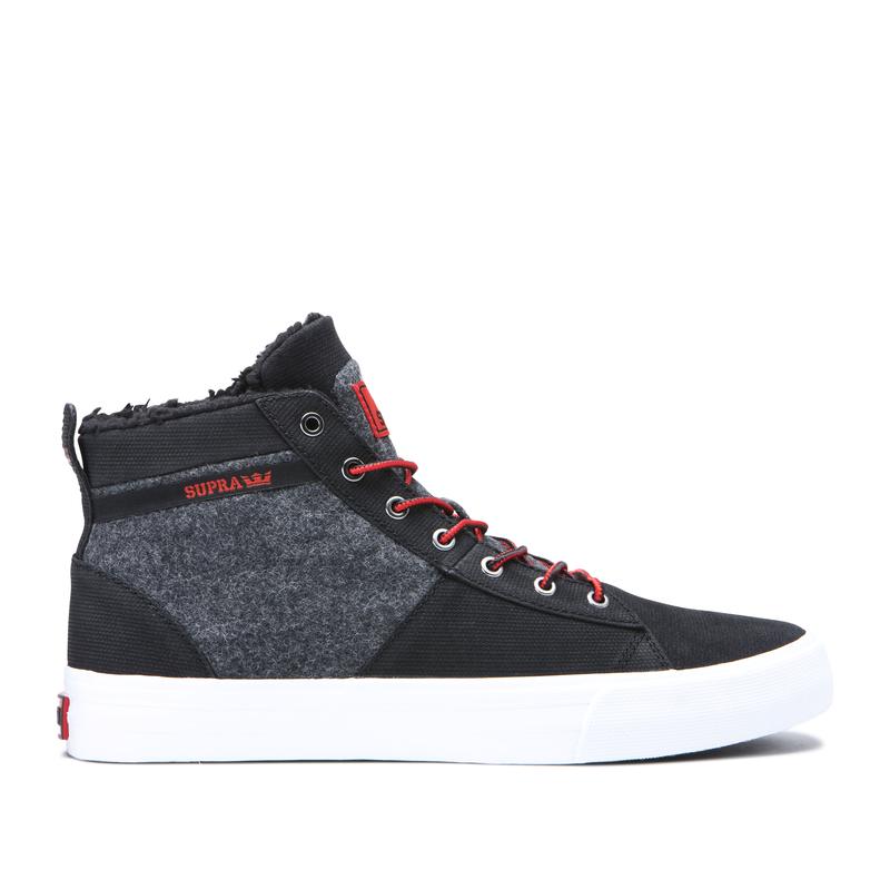 Buty Supra STACKS MID - Sneakersy Wysokie Męskie - Czarne / Szare (NDUX-59673)